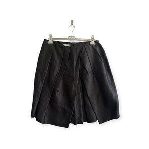 Dries Van Noten Black Faux Wrap A line Skirt,  Size 40EU